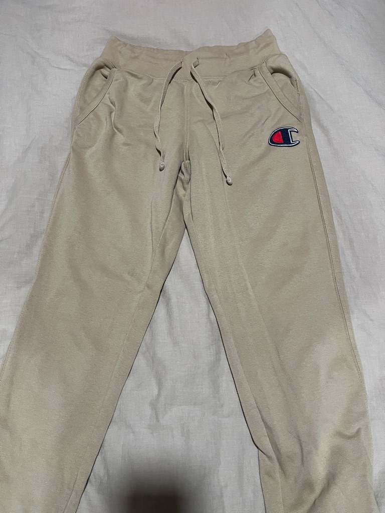 Champion Kids Beige Sweatpants With Embroidered Logo